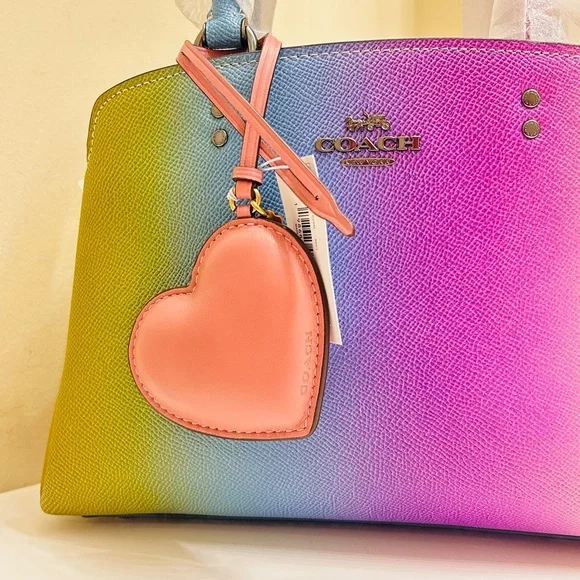 Coach Genuine Leather Puffy Heart Bag Charm/ Keychain - Picture 5 of 15